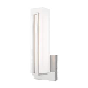 Allen 12 in. 1-Light Polished Chrome LED ADA Vanity Light with Satin White Acrylic Shade