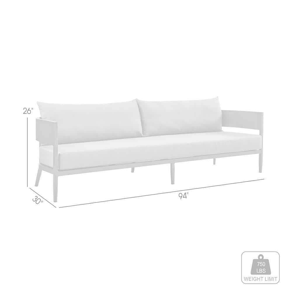 Menorca Dark Gray Aluminum Three-Seat Outdoor Sofa