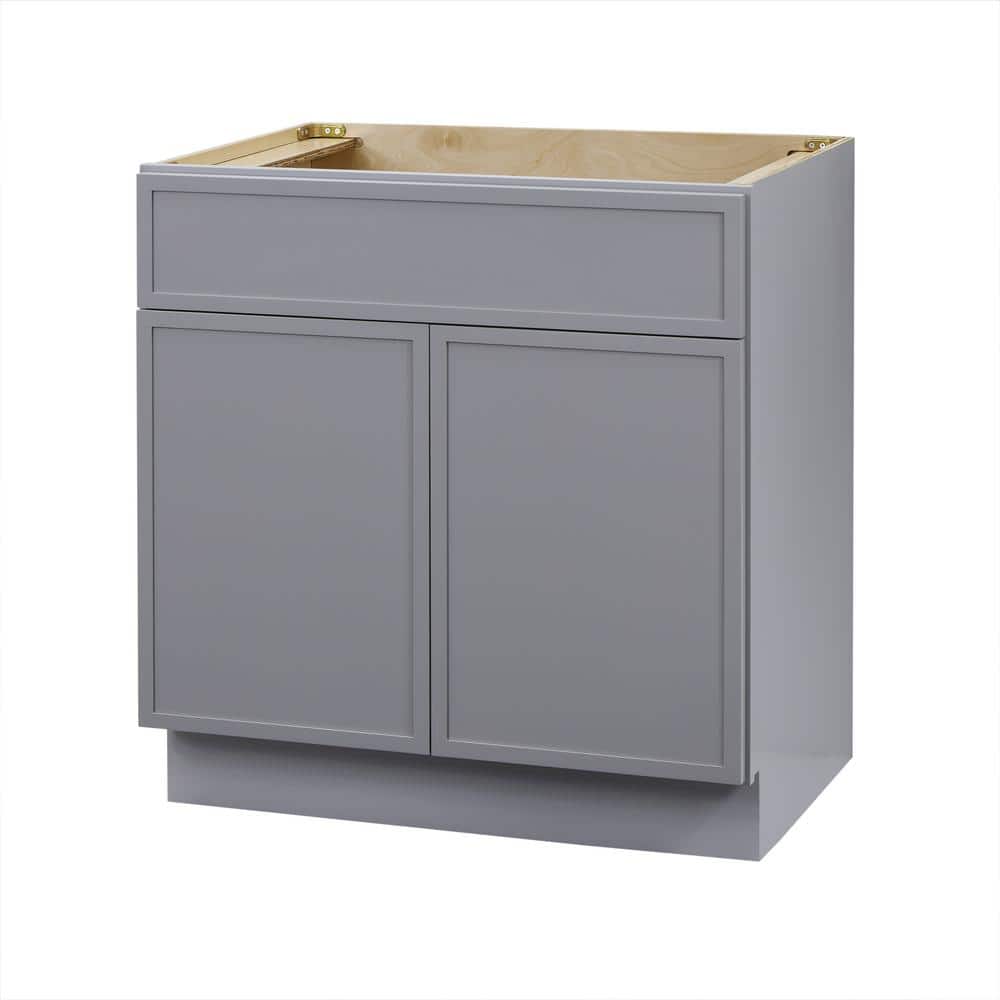Gray 30" Birch Plywood Freestanding Single Vanity Cabinet