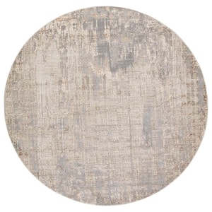 Aiza Gray/Taupe 8 ft. x 8 ft. Round Rug
