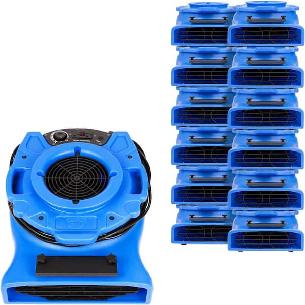 B-Air 1/4 HP Low Profile Air Mover for Water Damage Restoration Carpet Dryer Floor Blower Fan in Blue (30-Pack)