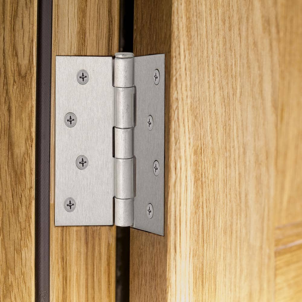 Satin Nickel 4'' x 4'' Steel Door Hinge Set