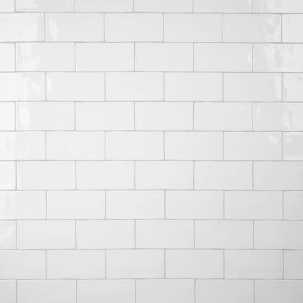 Merola Tile Castillo White 3 in. x 6 in. Ceramic Wall Tile (5.72 sq. ft./Case)