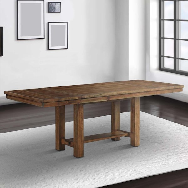 Benzara Brown Wood Veneer Base with Mdf Wood Top Kitchen Cart (22-in x 57-in x 36-in)