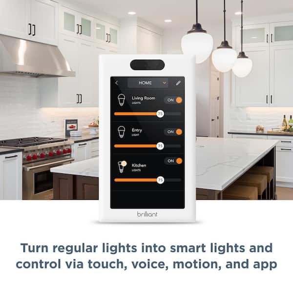 Brilliant Smart Dimmer Switch (White) - Alexa, Google Assistant, Hue, LIFX,  TP-Link, and more BHS120US-WH1 - The Home Depot