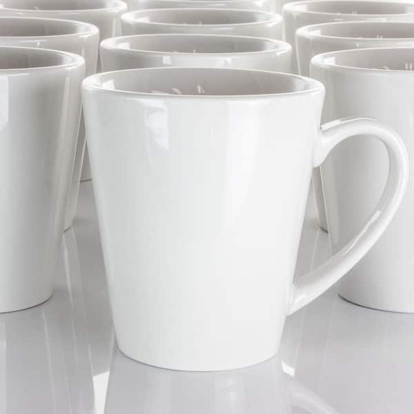 Elama 10 oz Holt Porcelain Mug Set White -12 Piece