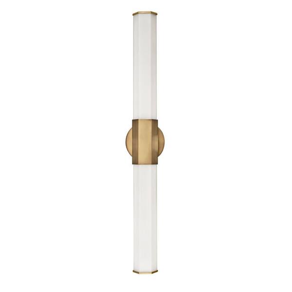 HINKLEY - Hinkley Facet 40-Watt Integrated LED 3-Light 32 in. Bath Vanity Light with Invisimount in Heritage Brass