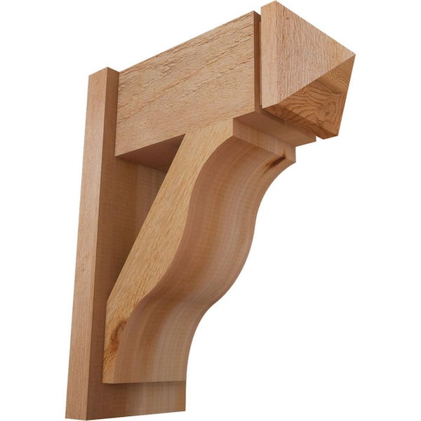 Ekena Millwork 8 in. x 22 in. x 18 in. Fuston Arts and Crafts Rough Sawn Western Red Cedar Outlooker