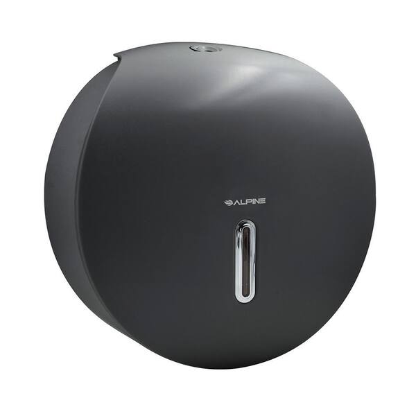 Alpine Industries 9 in. Gray Plastic Single Roll Jumbo Toilet Paper Dispenser (4Pack) 450GRY