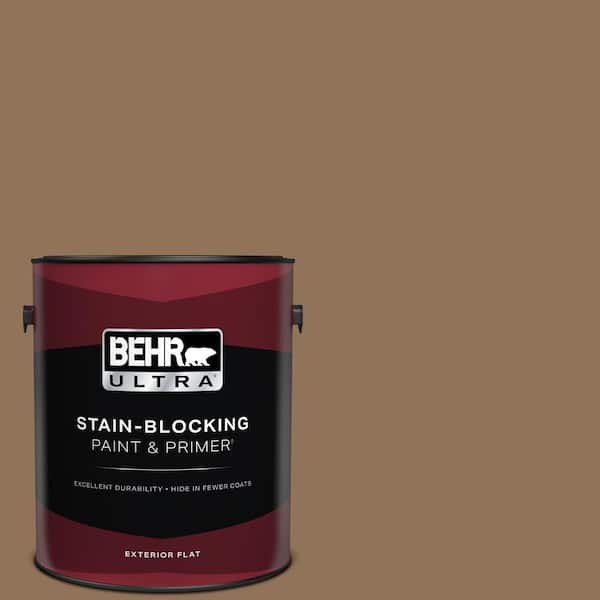 BEHR ULTRA 1 gal. #PMD-107 Shaved Chocolate Flat Exterior Paint & Primer