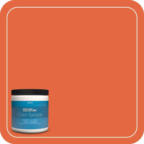 BEHR PREMIUM PLUS 8 oz. #P190-6 Emergency Zone Satin Enamel Interior/Exterior Paint & Primer Color Sample