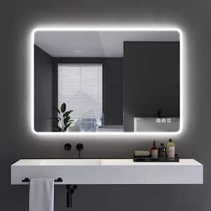 40 in. W x 28 in. H Frameless Rectangular LED Light Bathroom Vanity Mirror