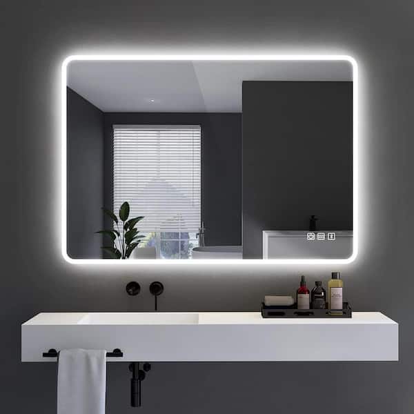 KINWELL 40 in. W x 28 in. H Frameless Rectangular LED Light Bathroom Vanity Mirror