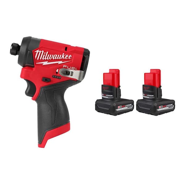 M12 FUEL 12V Lithium-Ion Brushless Cordless 1/4 in. Hex Impact Driver with M12 XC High Output 5.0 Ah Battery Pack