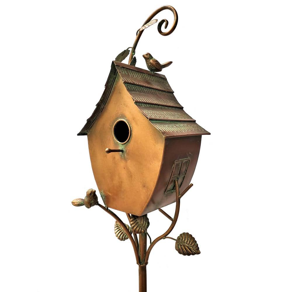 Zaer Ltd. International 69 in. Tall Antique Copper Saran Birdhouse