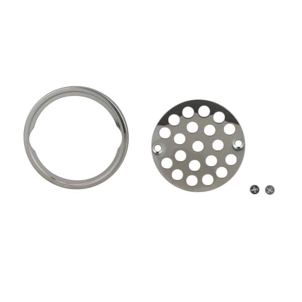 Round Grill Shower Drain Strainer Set - Brushed Nickel | Stainless Steel | Signature Hardware