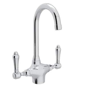 Double Handle Bar Faucet in Polished Chrome San Julio Deckplate Not Required