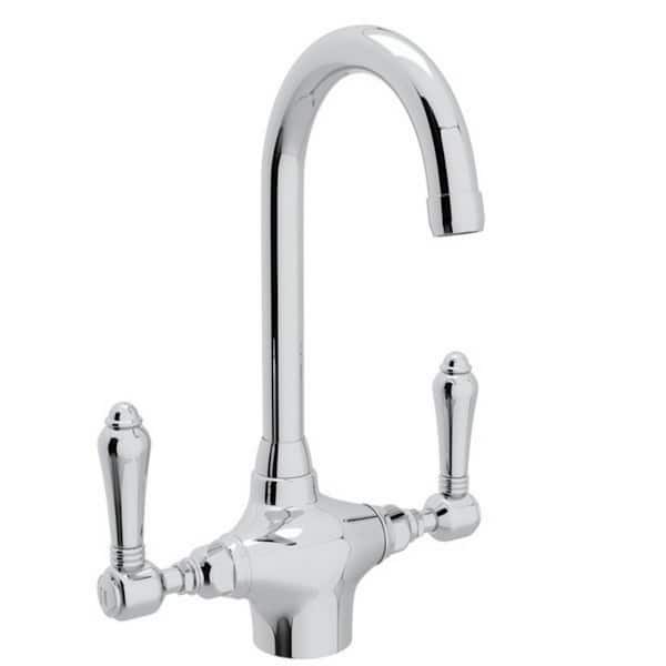 Double Handle Bar Faucet in Polished Chrome San Julio Deckplate Not Required