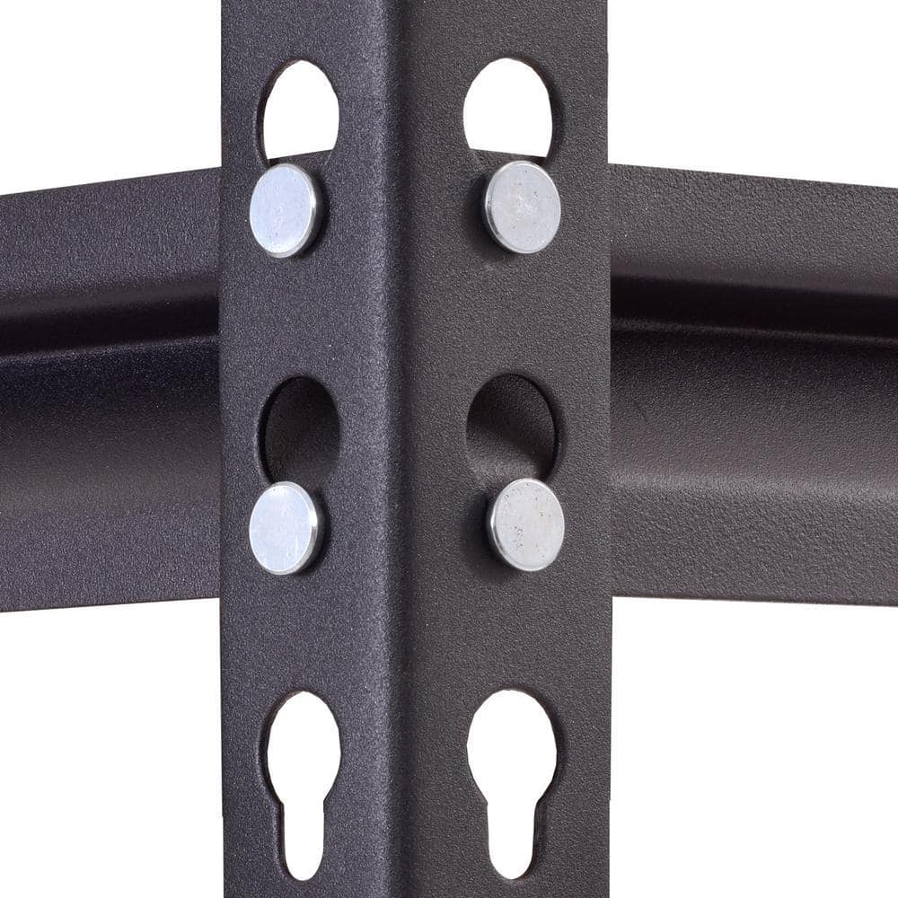 Heavy-Duty Black Steel 5-Shelf Adjustable Storage Rack