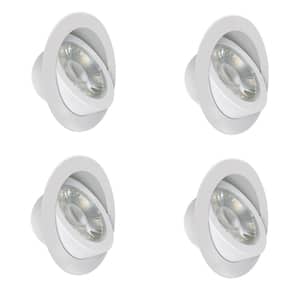 6 in. Integrated LED White Canless Recessed Light Adjustable Gimbal Trim Dimmable CEC With J-Box Selectable CCT (4-Pack)