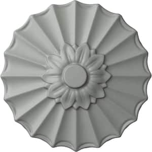 9" x 1-3/8" Shakuras Urethane Ceiling Medallion (Fits Canopies upto 1-3/8"), Primed White