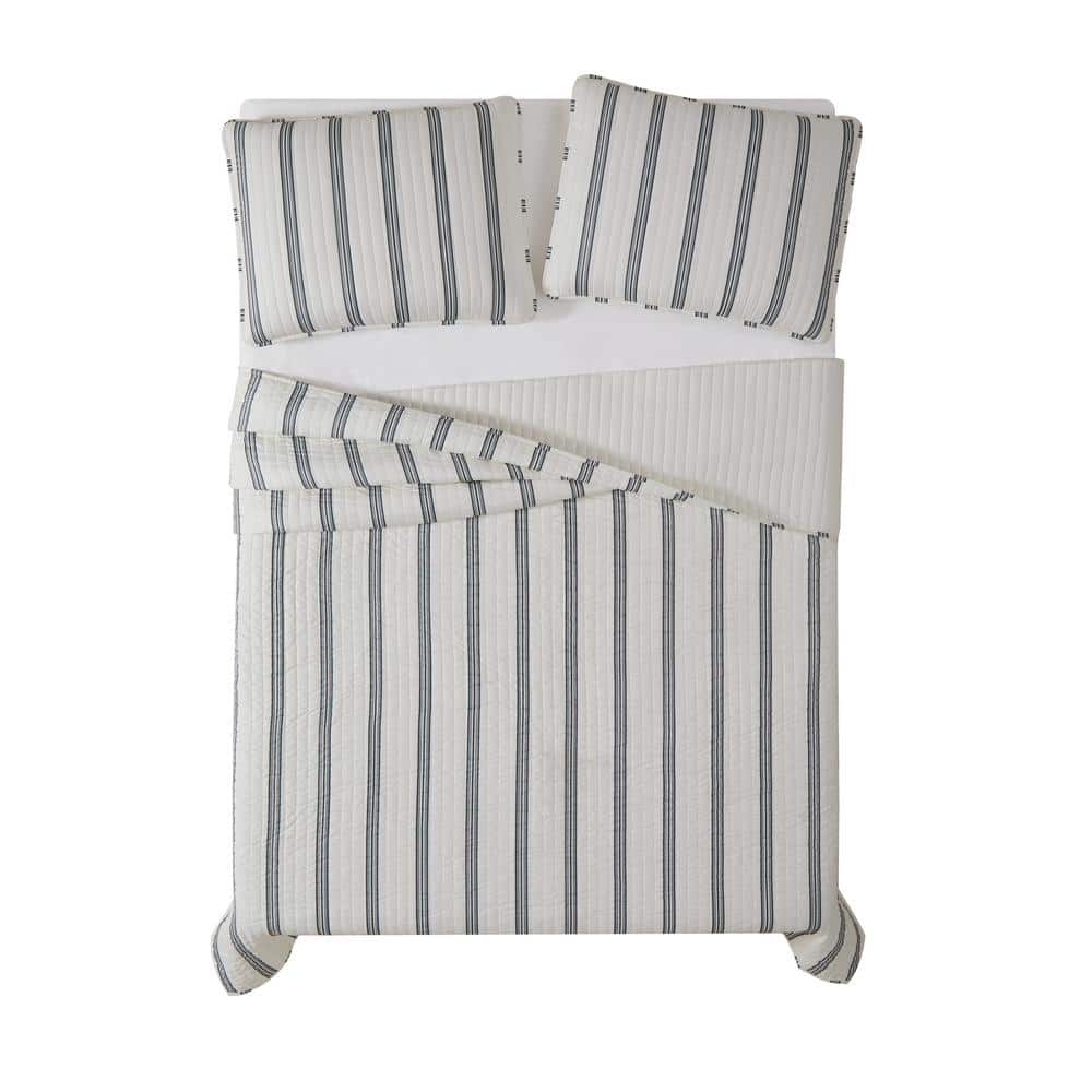 Black and White Microfiber Twin Quilt Set