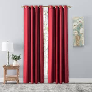 Pomegranate Woven Grommet Room Darkening Curtain - 56 in. W x 84 in. L