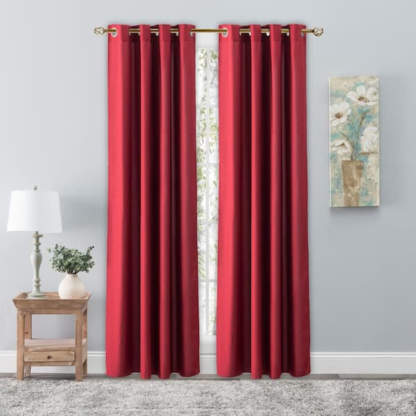 Pomegranate Woven Grommet Room Darkening Light Filtering Curtain (Single Panel)  - 56 in. W x 84 in. L