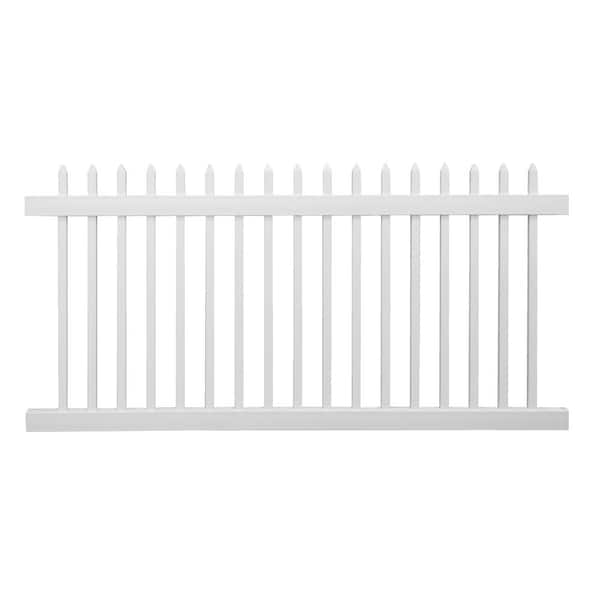 Weatherables Abbington 3 ft. H x 8 ft. W White Vinyl Picket Fence Panel Kit