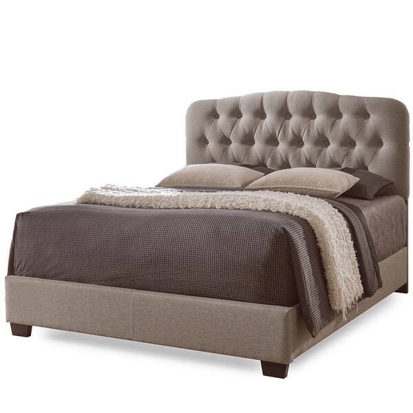 Baxton Studio Romeo Transitional Beige Fabric Upholstered Queen Size Bed