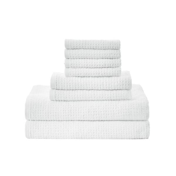 Nautica Oasis 8-Piece Solid White Cotton Towel Set