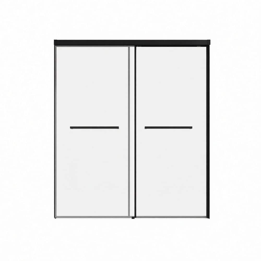 60 in. W x 72 in. H Semi-Frameless Double Sliding Shower Door in Matte Black with Clear Tempered Glass and Leak-Proof price history on PriceWatchPro