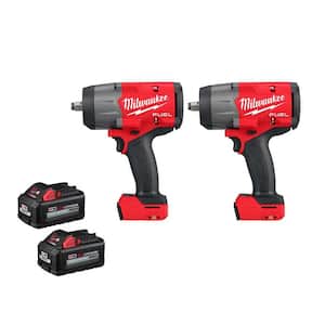 M18 FUEL 18V Lithium-Ion Brushless Cordless 1/2 in. Impact Wrench w/Friction Ring (2-Tool) w/(2) 6.0Ah Batteries