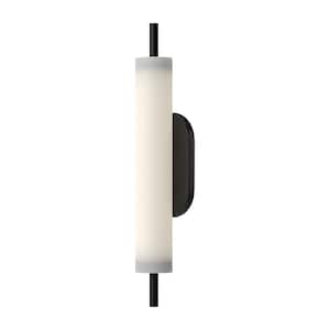 Estes 24 in. 1-Light 21-Watt Black Integrated LED Exterior Wall Sconce