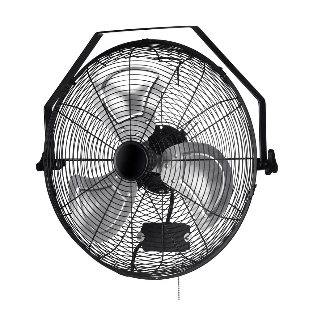 Adrinfly High Velocity Air Circulator 18 in. 3 Fan Speeds Wall Fan in Black, Industrial/Commercial Metal Ventilation Fan