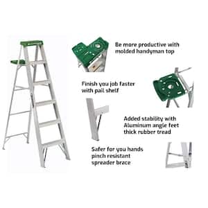 8 ft. Aluminum Step Ladder, 225 lbs. Load Capacity Type II Duty Rating