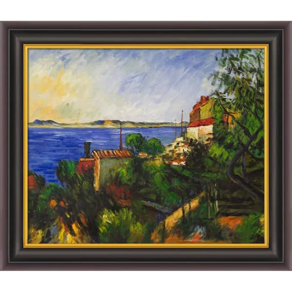 LA PASTICHE La Mer a l'Estaque by Paul Cezanne Opulent Framed Architecture Oil Painting Art Print 26 in. x 30 in.