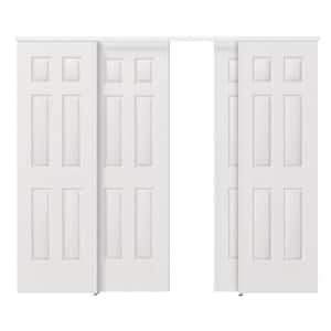 TENONER 60 in. x 80 in. MDF, Hollow Core, White, Painted Double 6