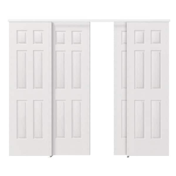 ARK DESIGN 144 in. x 80 in. Paneled 2-Lite White Primed MDF
