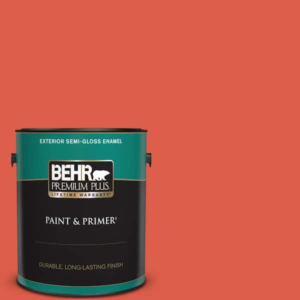 BEHR PREMIUM PLUS 1 gal. #P180-6 Pimento Semi-Gloss Enamel Exterior Paint & Primer