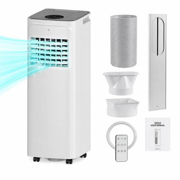 12,000 BTU Portable AC Unit - Cools and Dehumidifier Rooms up to 450 sq. ft., with Remote in White