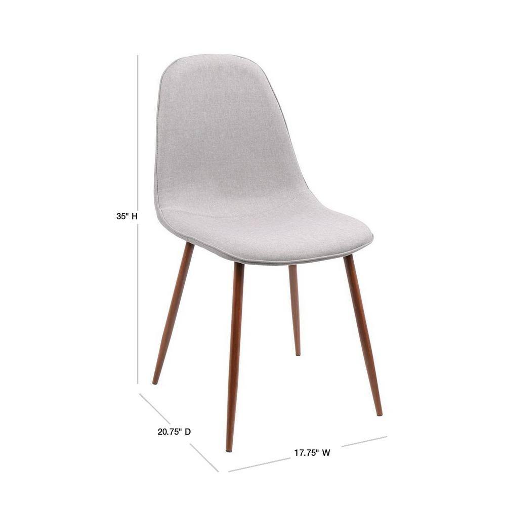 Set of 2 High-Back Gray Upholstered Parsons Dining Chairs