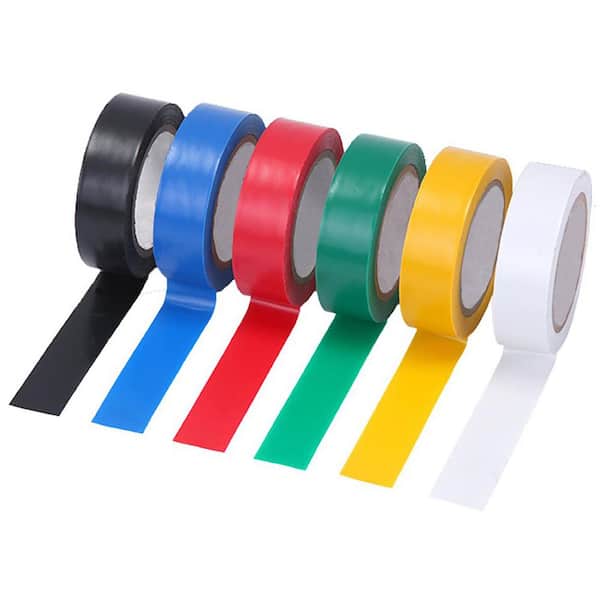 0.71 in. x 17 ft. Electrical Tape PVC Insulating Tape Multi-Colored 6-Pack