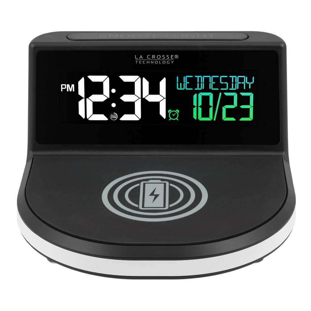 La Crosse Technology Wireless Charging Alarm Clock with Glowing light base 617-148-INT - The Home Depot