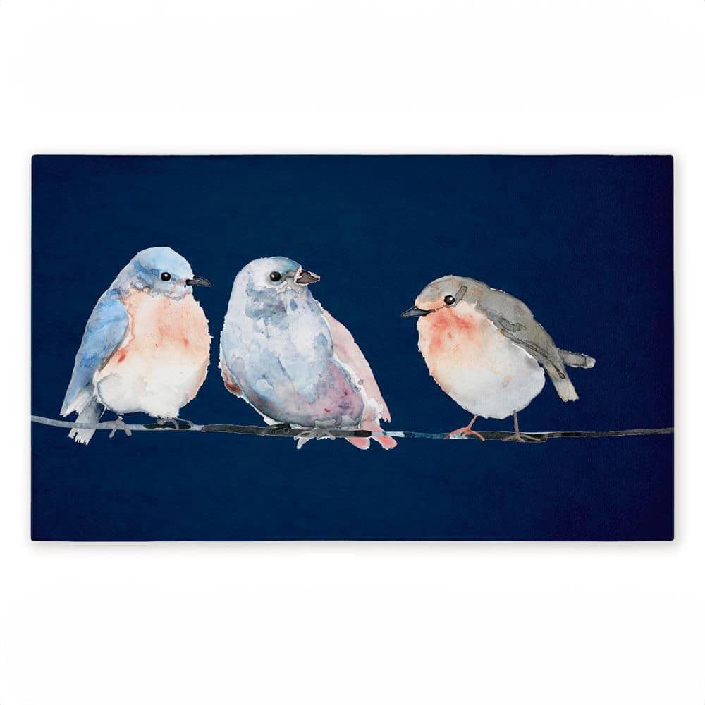 Perched Trio of Song Birds Blue 18 in. x 30 in. Polyester Non-Slip Outdoor Door Mat price history on PriceWatchPro