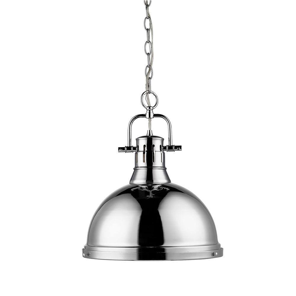 Golden Lighting Wyman Collection 1-Light Chrome Pendant 602LMPCHCH ...