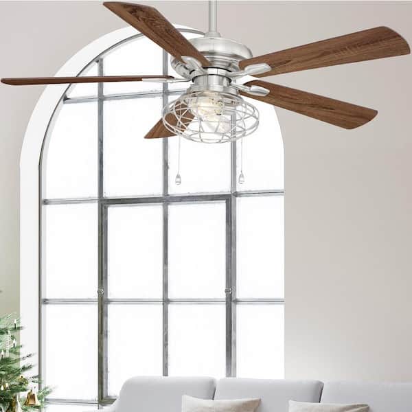 Home Decorators Collection Ellard 52 in. LED Brushed Nickel Ceiling Fan with Light Kit