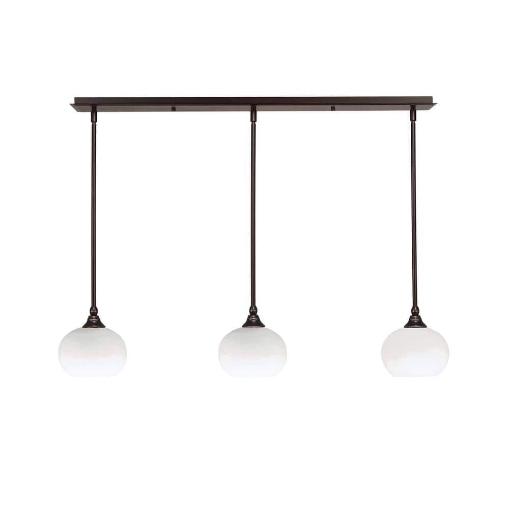 Livingston 100-Watt 3-Light Dark Granite Shaded Pendant Light with 7 Whi