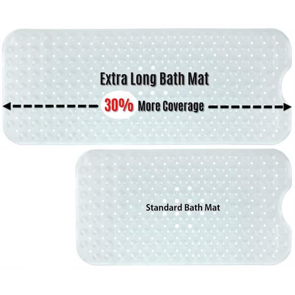 SlipX Solutions 16 in. x 39 in. Extra Long Bath Mat in Translucent Aqua  05723-1 - The Home Depot