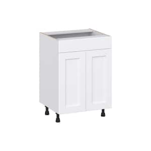 Mancos Bright White Shaker Assembled Vanity Sink Base Cabinet with False Front (24 in. W x 34.5 in. H x 21 in. D)